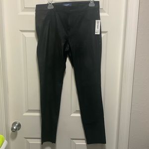 Old Navy Mid-Rise Rockstar Faux Suede Leather Pants Black Jack Women’s Size 12